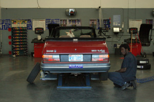 Inside an auto repair shop