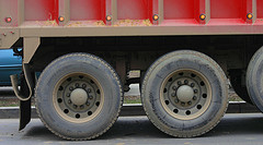 Rear portion of a dump truck